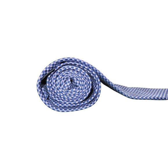 YSL Yves Saint Laurent Pour Homme Navy & White Dotted Italian Silk Tie Worn Twic - Picture 6 of 6